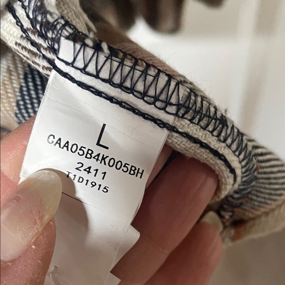 Plaid Shirt Dress with Tie Waist - Cream, Navy & Rust - Picture 7 of 7